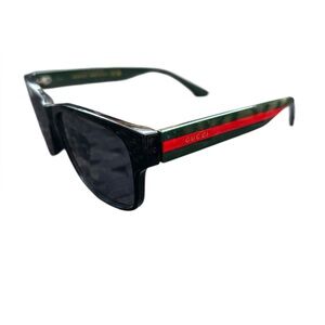 NEW Gucci Grey and Black Rectangular Women's Sunglasses